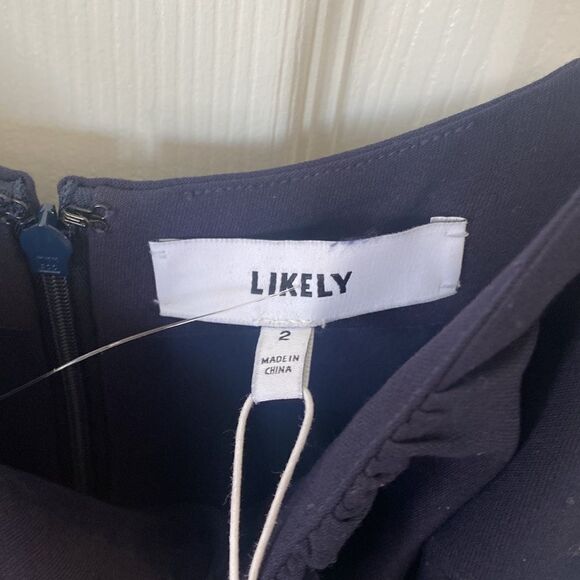 Likely Prina Navy Blue Mermaid Cocktail Dress Size 2 NWT - Picture 6 of 6